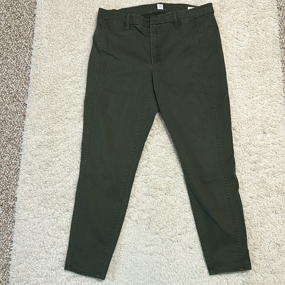 GAP 16 cropped olive colored khaki jeggings